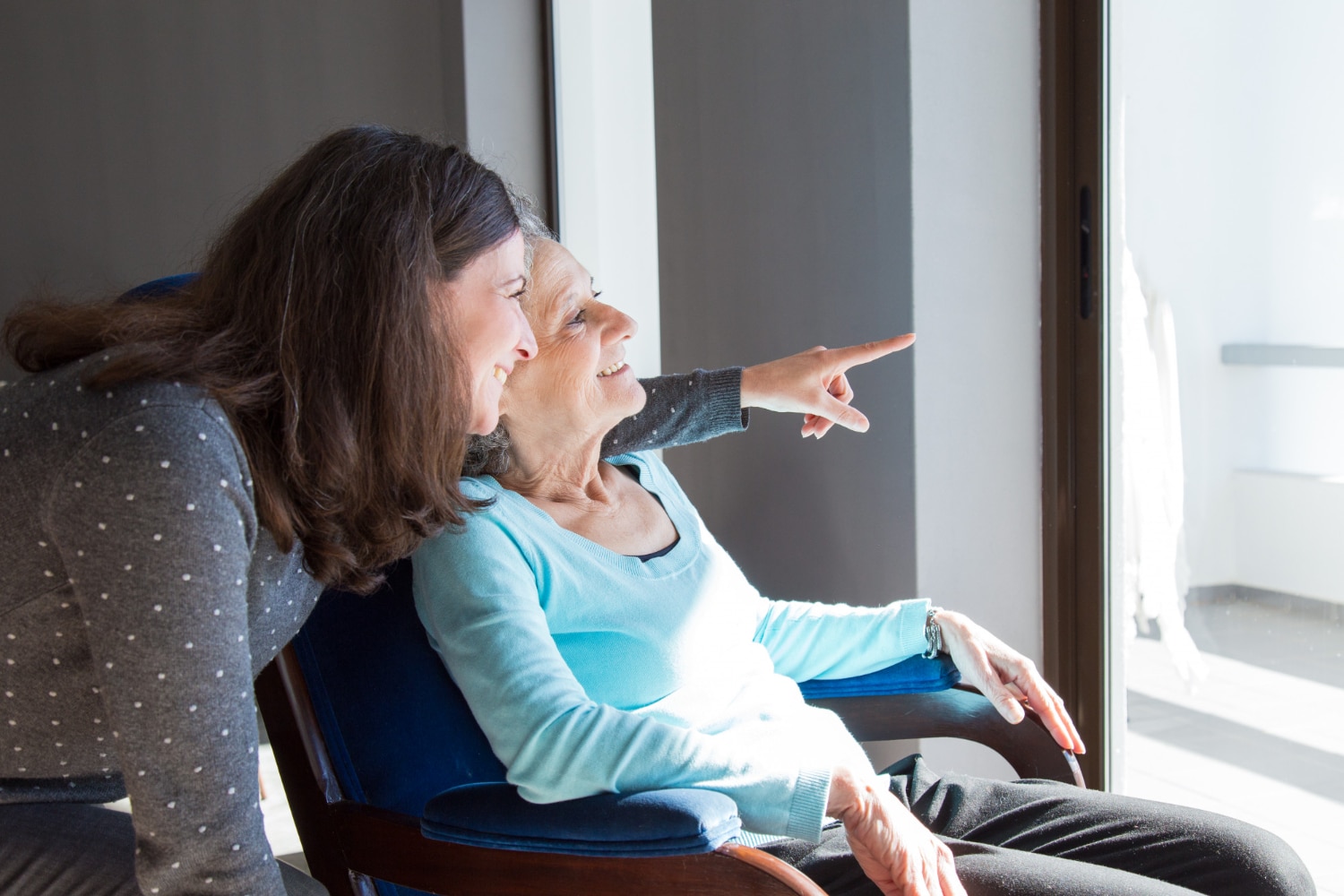 Two women enjoying a sunny day.